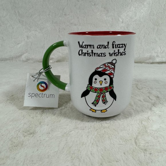 Spectrum Designz Other - Warm & Fuzzy Christmas Wishes Penguin Embossed Coffee Tea Mug Ceramic Holiday
